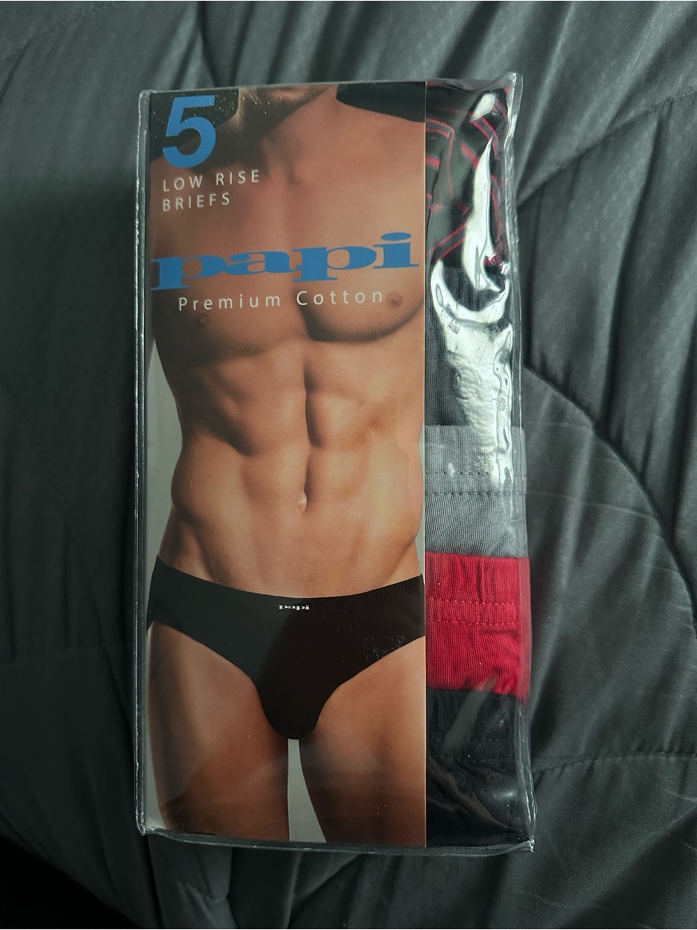 Papi Men's Premium Cotton Low Rise Briefs - Black & Red